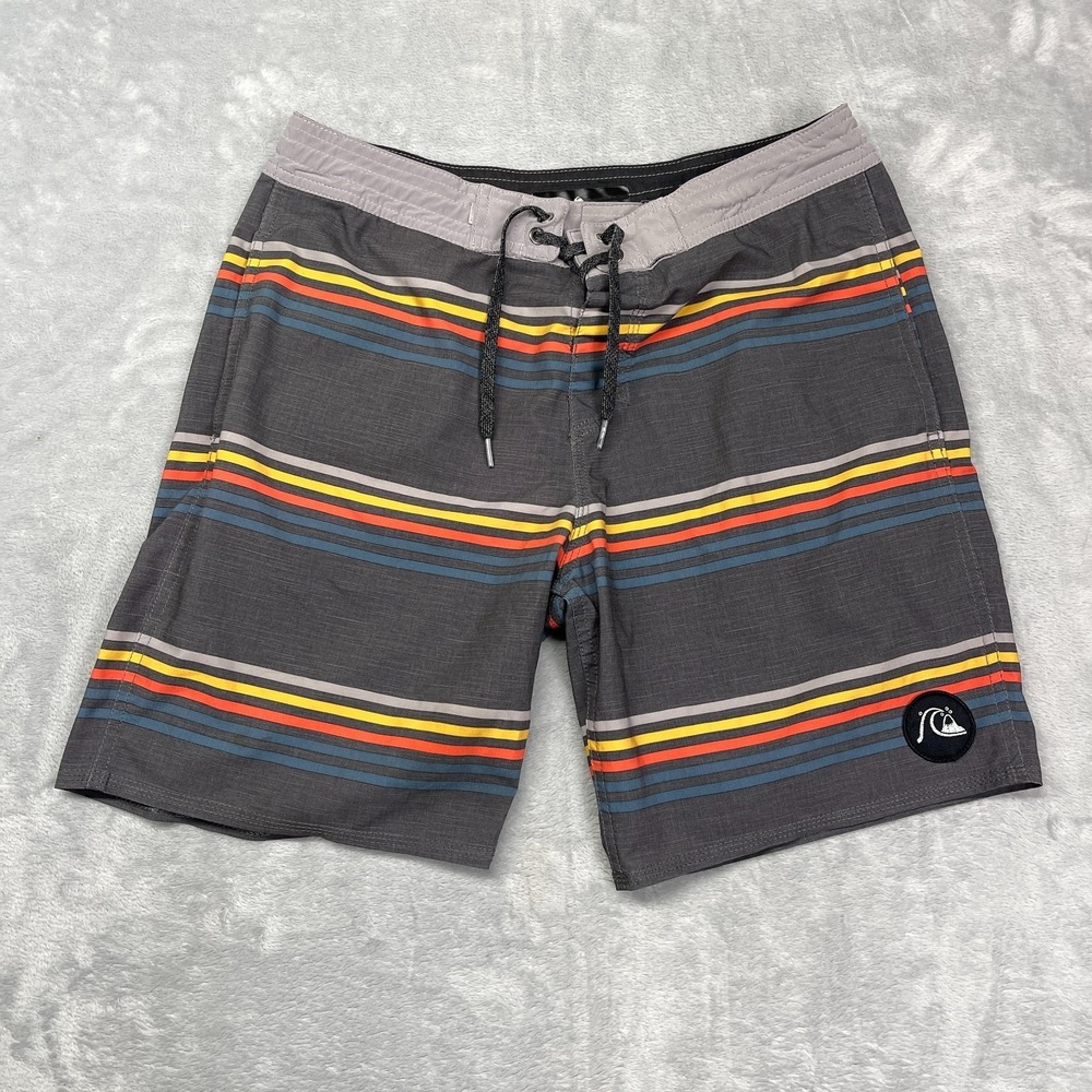 Quiksilver Shorts‎ Mens 30 Multi Striped Swimwear Secret Ingredient Beach Board